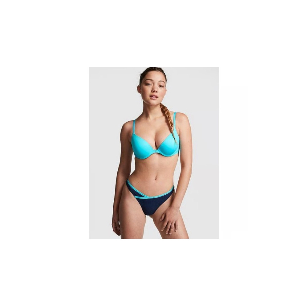 Women's PINK Teal & Pink Push-Up Bra 34C
